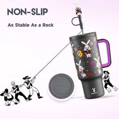 Meoky 40oz Halloween Tumbler with Straw – Insulated Stainless Steel Coffee Cup, Leak-Proof, Non-Slip, Portable Vacuum Car Mug