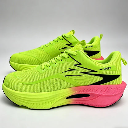Men’s & Women’s Carbon Plate Running Shoes - Lightweight Breathable Marathon Sneakers with Air Cushion & Non-Slip Sole