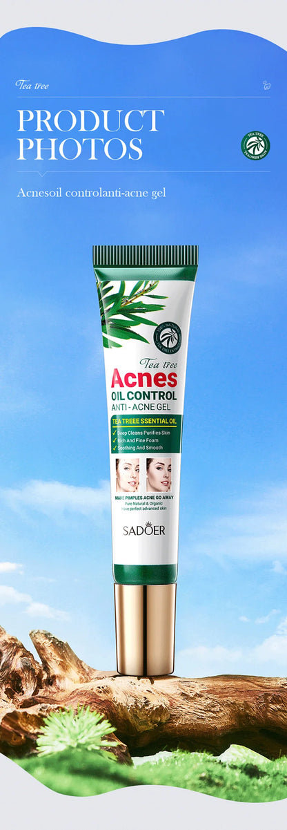 SADOER Tea Tree Acne Cream – Oil Control, Hydrating & Moisturizing Facial Skincare Gel