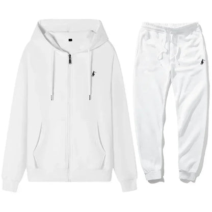 Men's Hooded Tracksuit Set - Classic Warm Hoodie & Sport Pants for Autumn and Winter