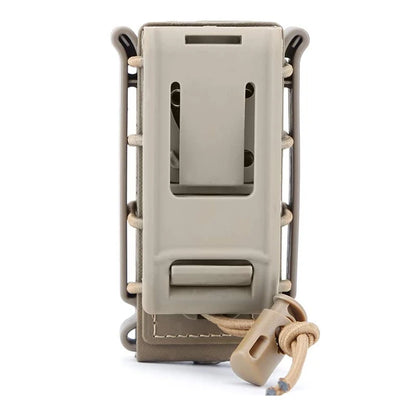 Tactical 9mm Single Magazine Pouch – MOLLE Clip, Quick Release FastMag Holder for P226, Glock 17/19, Beretta M9/PX4, Hunting Gear
