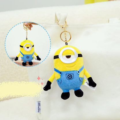 Cartoon Anime Minions Plush Keychain – Stuffed Animal Bag Hanging Toy, Perfect Gift for Kids
