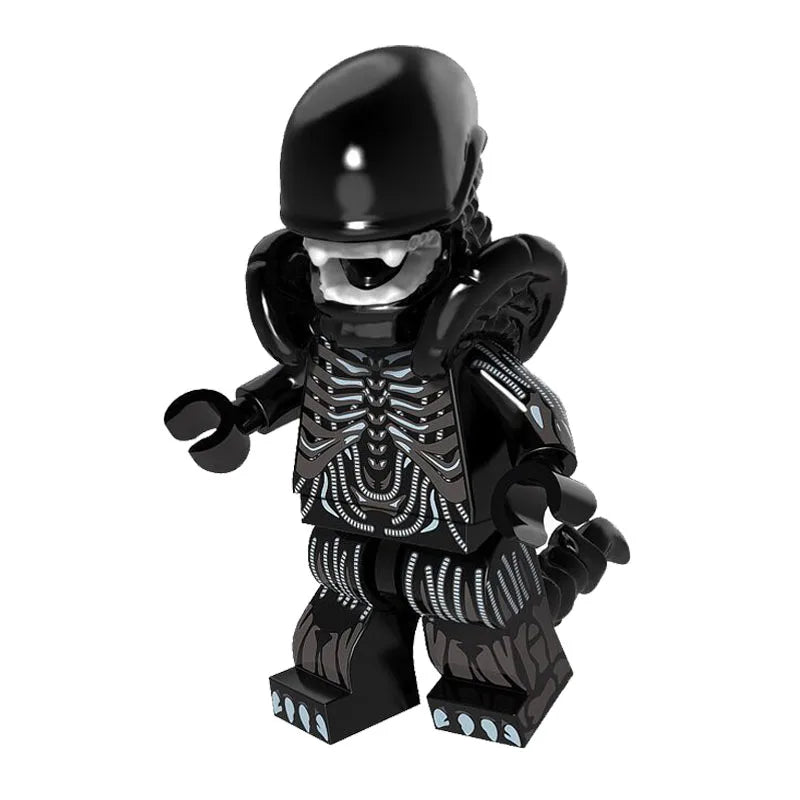 Locking Alien Action Figure — Prometheus Ice Monster Robot Building Blocks Toy, Educational Gift for Children