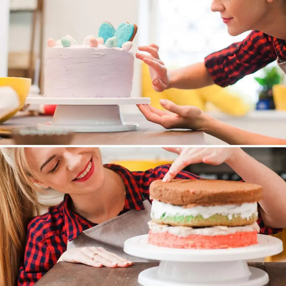 Non-Slip Plastic Cake Turntable – Laminating Table for Baking & Cake Decorating Tools