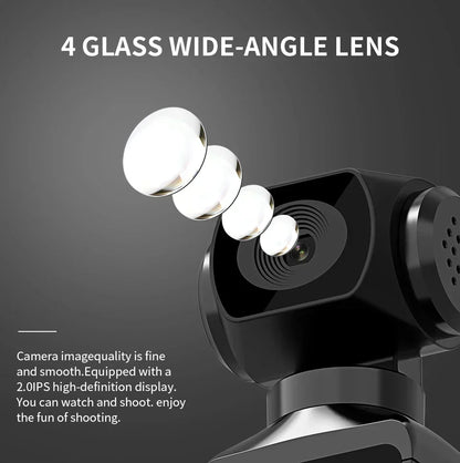 4K Ultra HD Pocket Action Camera — 270° Rotatable Vlog Sports Cam with WiFi, Waterproof Case & Helmet Mount