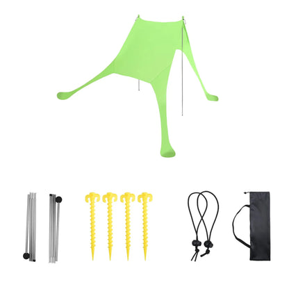 Family Beach Canopy – Large UPF50+ Sunshade Tent with Stability Poles for Beach, Camping, Parties & Picnics