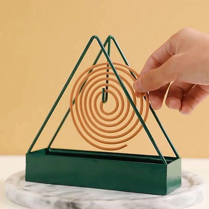 Nordic Style Mosquito Coil Holder with Tray – Creative Spiral Iron Incense Rack for Summer Home Decor & Mosquito Repellent
