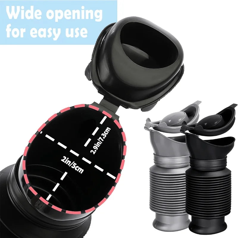 Portable Unisex Urinal Bottle - Leak-Proof Collapsible Emergency Travel Urinal for Men and Women, Ideal for Cars and Outdoor Use