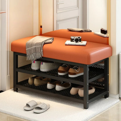 Entryway Shoe Storage Bench with Cushion – Multi-Layer Shoe Cabinet Stool for Space-Saving Organization