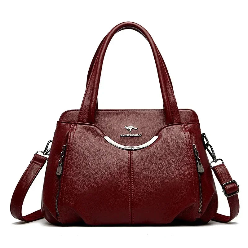 Luxury Women’s Leather Casual Tote Bag – High Quality Large Shoulder & Crossbody Handbag
