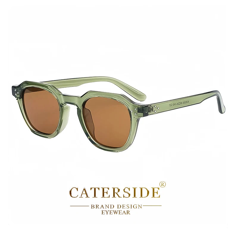 CATERSIDE Retro Polarized Sunglasses – Ultralight TR90 Frame Polygon Style for Men & Women, High-Quality Travel Eyewear