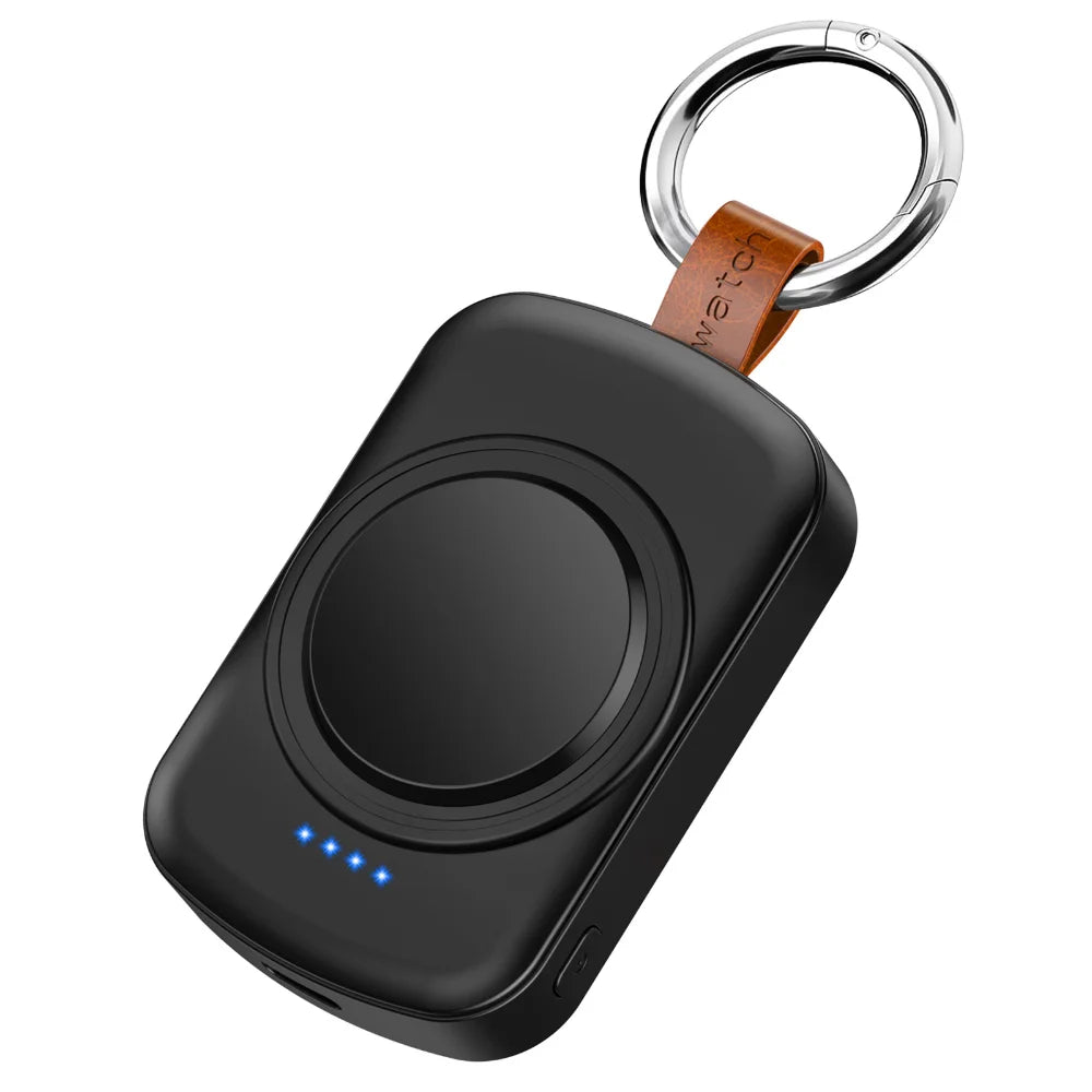 Portable Magnetic Apple Watch Charger - 1800mAh Keychain Charging Dock for Apple Watch Ultra, Series 4–11 and SE