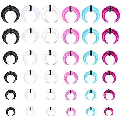 8PCS Acrylic Ear Piercing Kit — Spiral Tapers, Tunnels & Septum Horns for Men & Women Body Jewelry