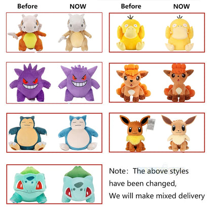Original Pokémon Gengar Plush 24cm – Cute Pikachu Soft Stuffed Toy Doll for Kids Birthday Gift