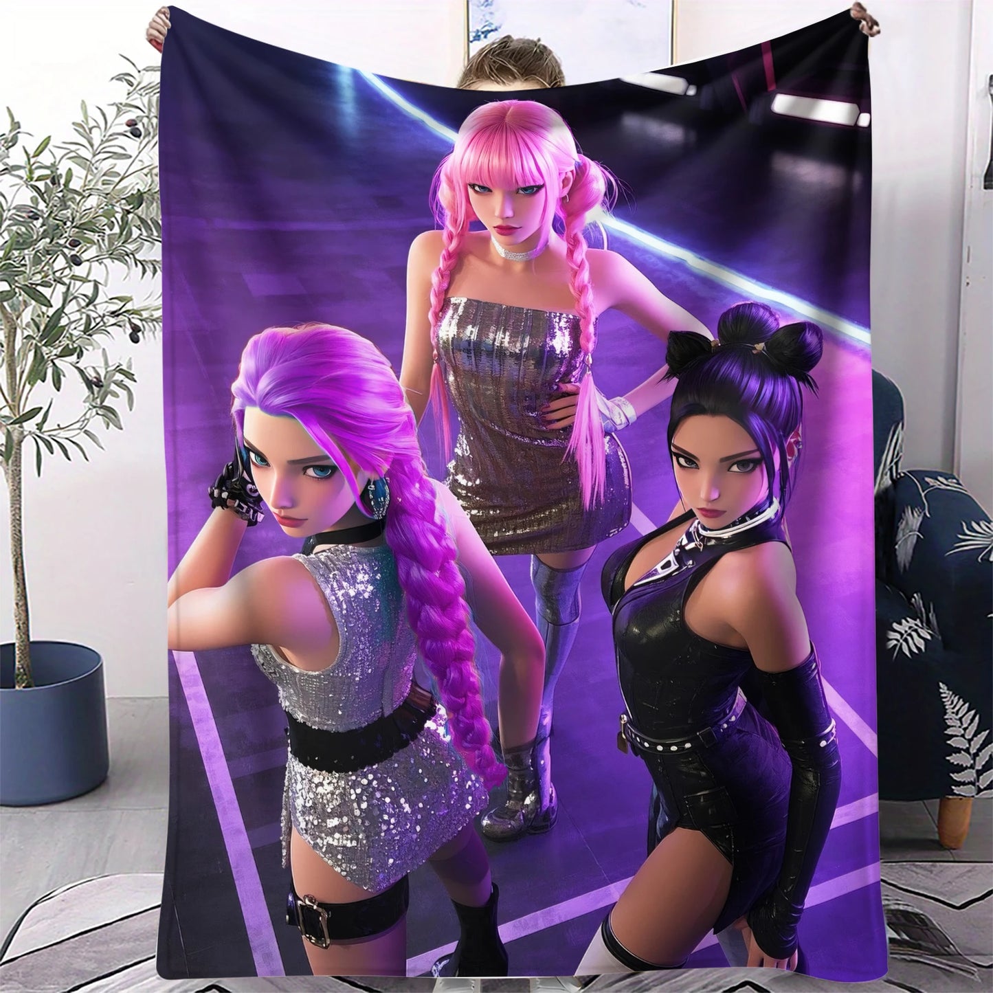K-Pop Demon Hunters Flannel Blanket – 31 Styles Anime Throw for Home, Travel & Camping Fan Gift