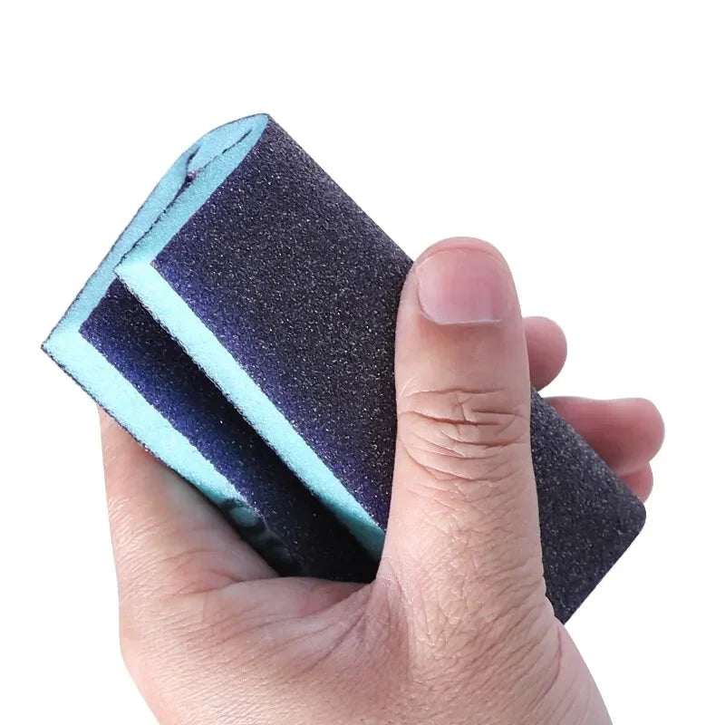 2Pcs Sanding Sponge Blocks - 60-320 Grit Washable Wet & Dry Abrasive Pads for Wood and Metal Polishing