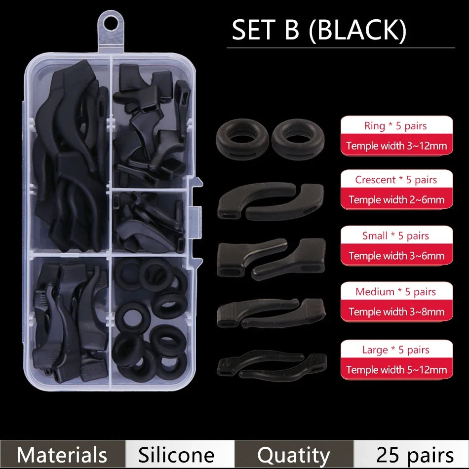 Eyeglass Retainer Set – Anti-Slip Silicone Ear Hooks for Glasses & Sunglasses