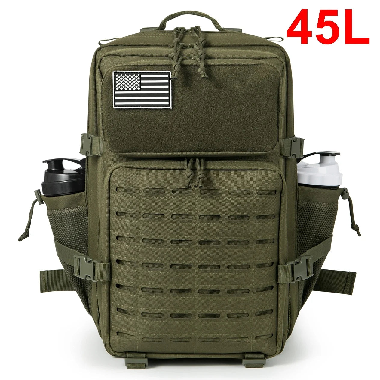 QT&QY 25L/45L Tactical Backpack – Outdoor Survival & Hiking Rucksack for Men & Women, Bug Out Bag with Bottle Holder