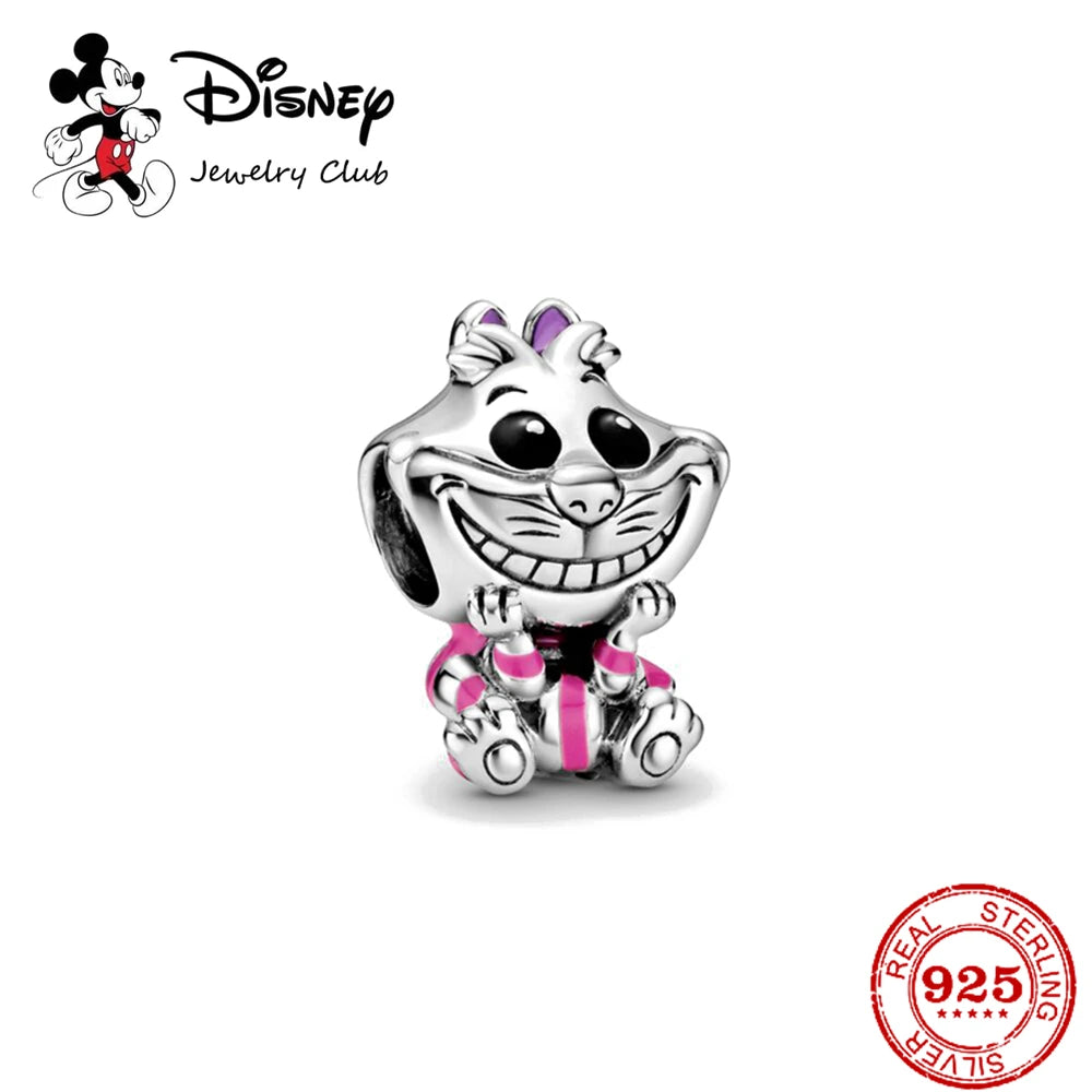 New 925 Sterling Silver Mickey Minnie Vinnie Charm – Beaded Fit for Original Pendant Bracelet, DIY Ladies Jewelry