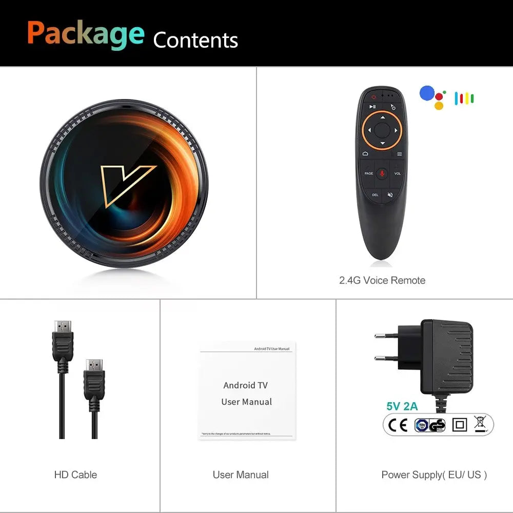 W2 ATV TV Box Android 11 – Amlogic S905W2, 4K AV1 Support, 2.4&5G Wifi, BT, Google Voice Remote, 2GB/16GB, 4GB/32GB, 64GB Smart TV Box