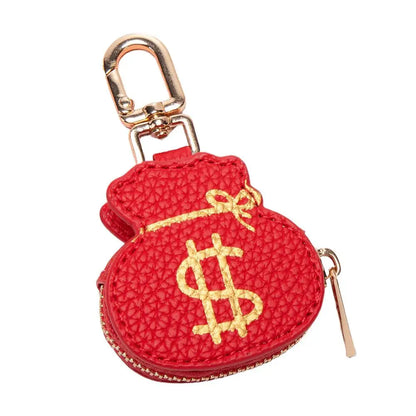 Cute Fruit-Shaped Leather Coin Purse – Mini Zipper Wallet & Earphone Bag Keychain Pendant for Women & Girls Gift