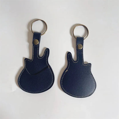 PU Leather Guitar Pick Holder Keychain – Plectrum Bag Case for Guitar Accessories & Music Supplies