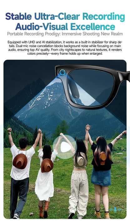LIGE AI Smart Glasses — 8MP Camera, Video Recording, 100+ Languages Translation, Bluetooth Call & Music for Men & Women