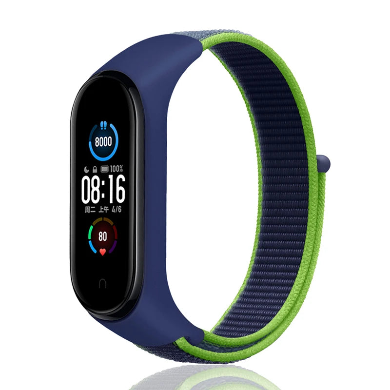 Nylon Loop Strap for Xiaomi Mi Band - Adjustable Sport Wristband Bracelet for Mi Band 3 4 5 6 7 8