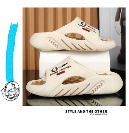 2024 Men’s Massage Slippers – Comfortable Indoor/Outdoor Slides & Beach Sandals, Sizes 38-47