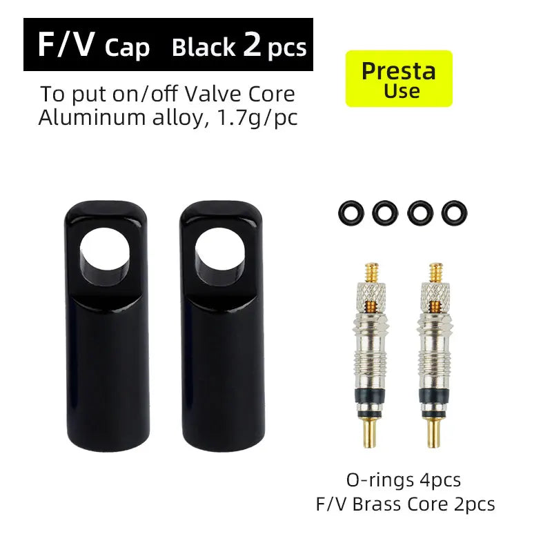 Deemount 2-in-1 Presta Valve Caps & Core Tool — CNC Alloy Lightweight Bicycle Valve Nipple (10/4/2PCS)