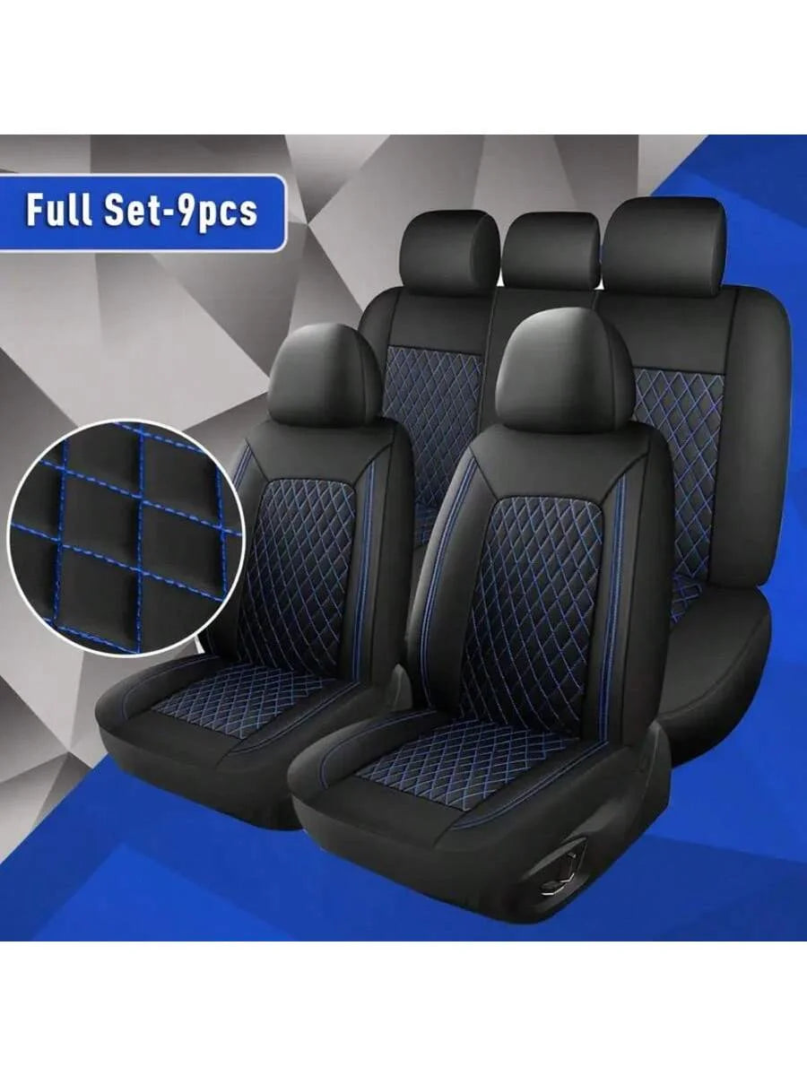 Universal PU Leather Driver Seat Cover - Single-Line Diamond Grid Car Seat Protector