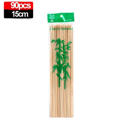 Bamboo Food Skewer Sticks - 270/90PCS Disposable Wooden BBQ Sticks for Party Buffet Fruit Grill & Catering Use