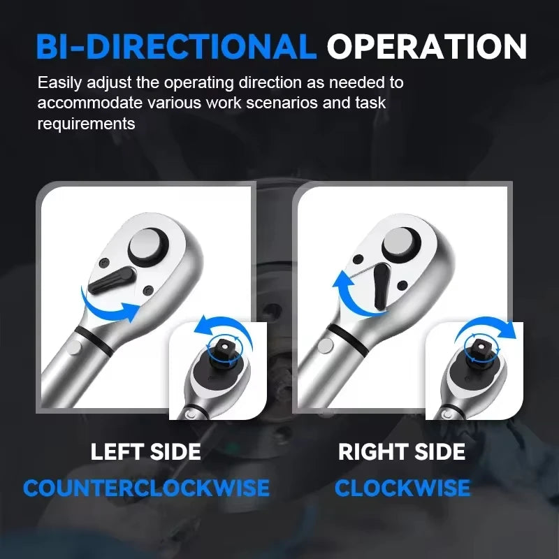 3/8” & 1/4” Torque Wrench | 5-60Nm & 5-25Nm Square Drive Pro Torque Key for Bicycle & Automotive Repair
