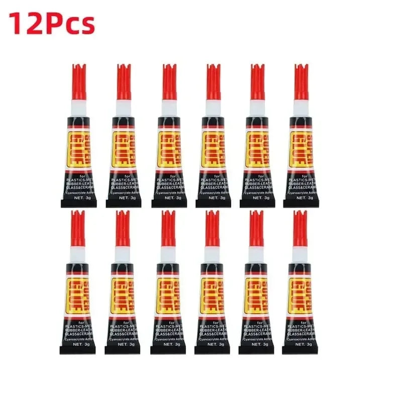 Epoxy Resin Super Glue 3/12-Piece Set - Strong Quick-Bond Adhesive for Shoe Repair, Plastic, Metal, and Home DIY Projects