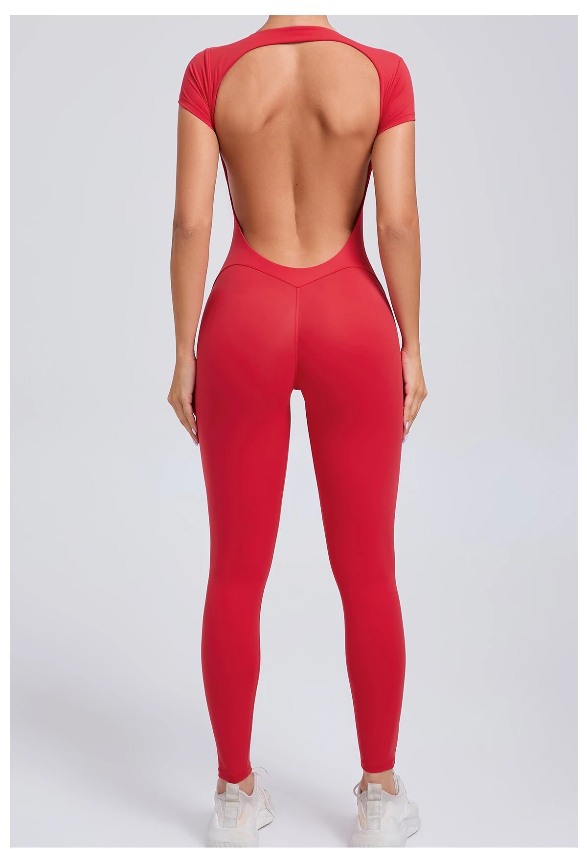 Women’s One-Piece Padded Backless Yoga Romper – Quick-Dry Workout Bodysuit & Sports Jumpsuit