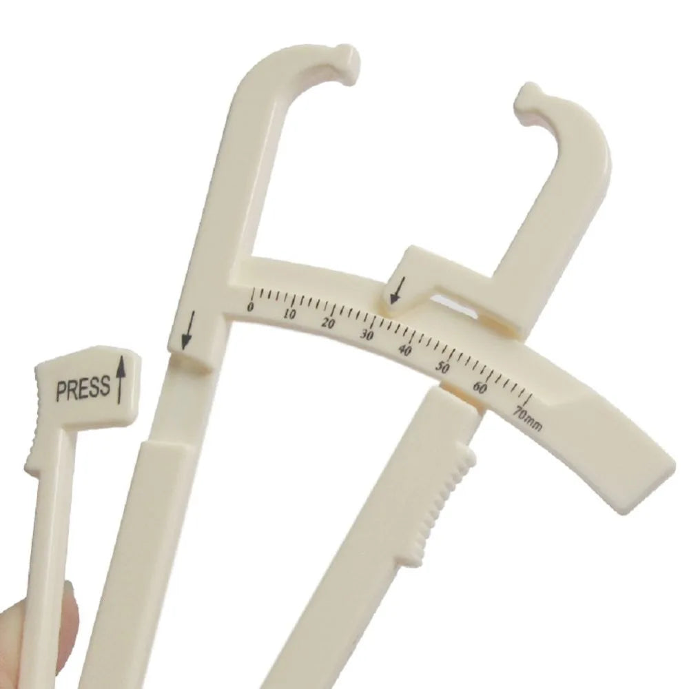 Crossfit Body Fat Loss Tester Calculator - Fitness Caliper Clip Measurement Tool - Slim Skin Fold Chart for Gym Workouts