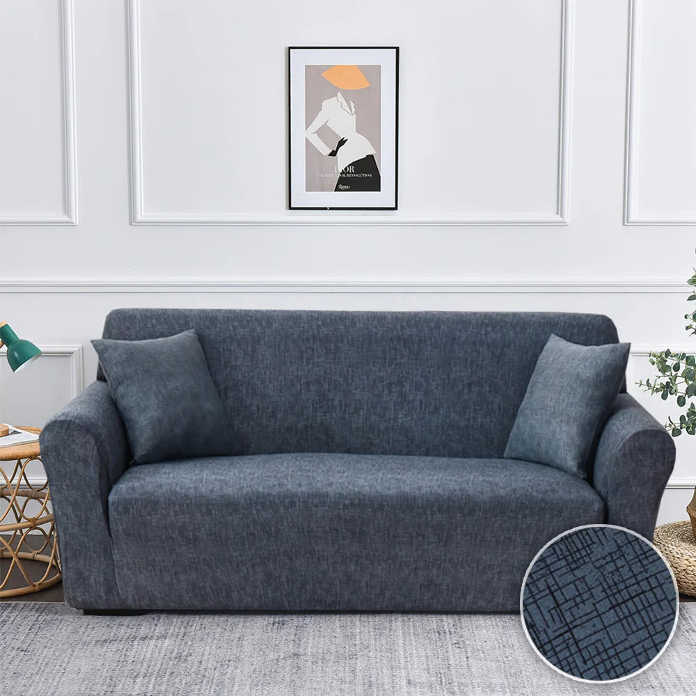 Stretch Sofa Cover - Printed Elastic Slipcover for L-Shaped Corner Couch, Living Room 1/2/3/4 Seat Protector