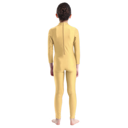 Kids Girls Full Body Gymnastics Bodysuit, Ballet Dance Jersey Leotard, Jumpsuit Sports Unitard, Children Dancewear and Sportswear