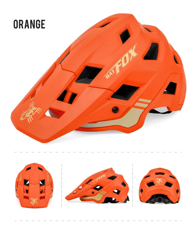 BATFOX Matte Black MTB Bike Helmet – Men's Mountain Bike Cycling Helmet Casco Ciclismo