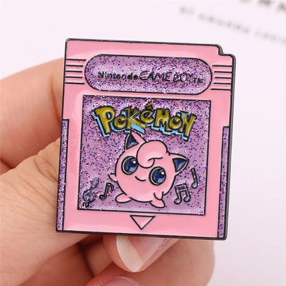 Pokémon Nintendo Gameboy Hard Enamel Pins — Kawaii Pink Jigglypuff Cartoon Brooch Badge for Kids