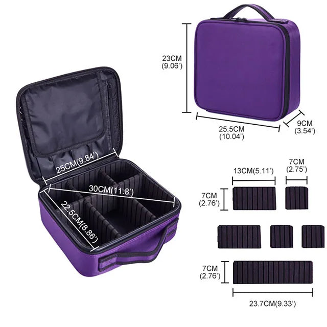 New Waterproof Makeup Bag for Women – Travel Cosmetic Case with Beauty Brush Storage & Embroidery Tool Organizer