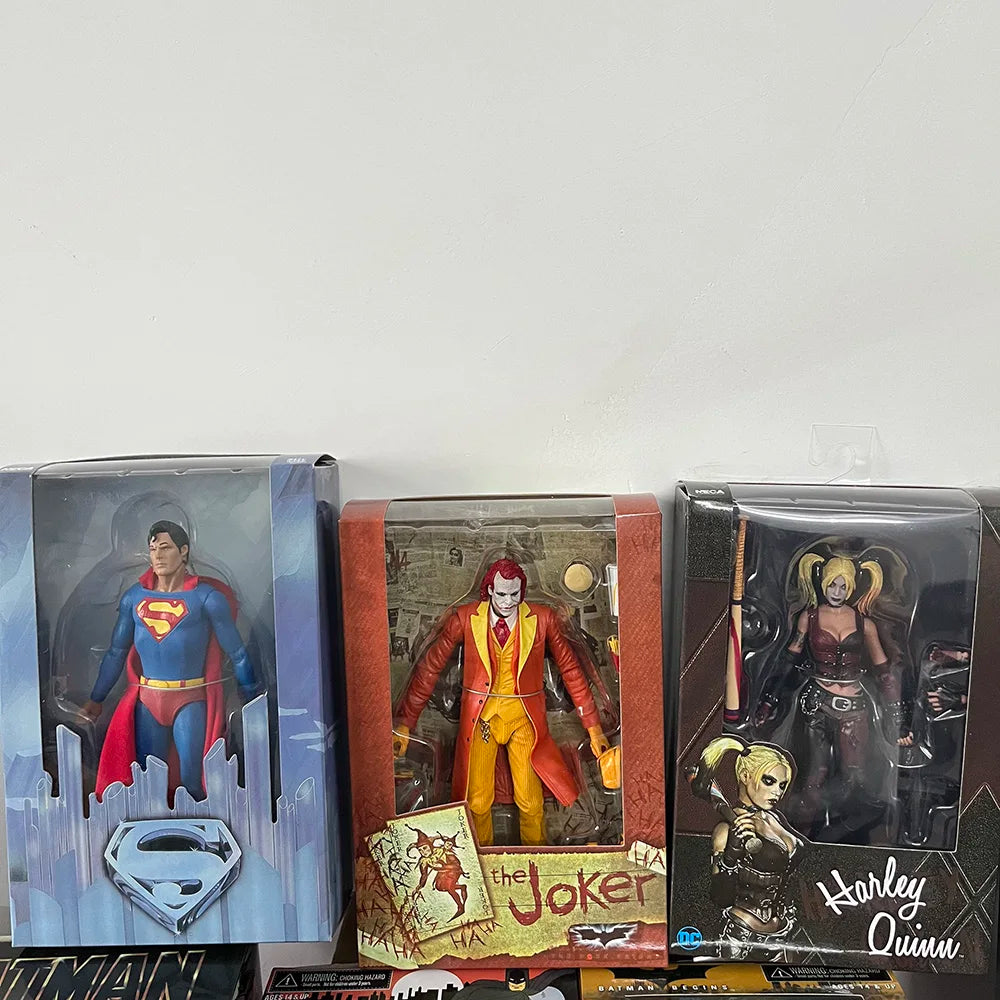 Neca Batman Joker Mafex Superman Harley Quinn Action Figures – Classic Cartoon Collectible Birthday Toys