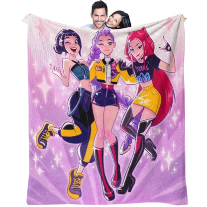 K-Pop Demon Hunters Flannel Blanket – 31 Styles Anime Throw for Home, Travel & Camping Fan Gift