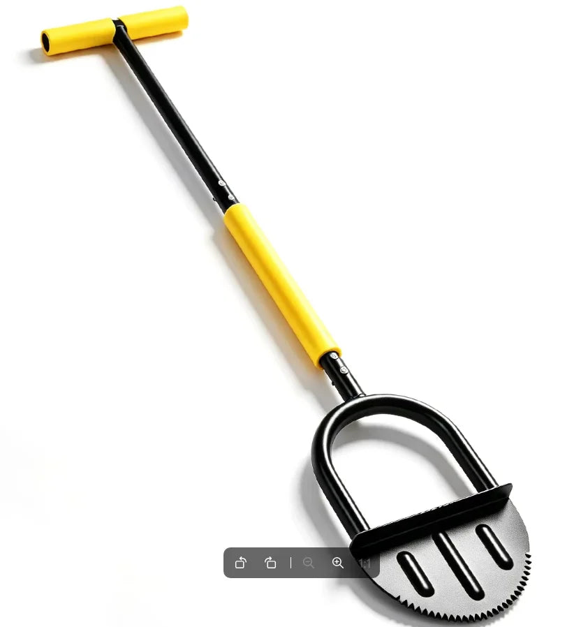 Manual Half Moon Lawn Edger - Steel Garden Grass Border Trimmer, Sod Removal & Yard Landscaping Tool with Handle