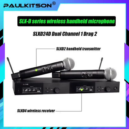 SLXD Wireless Microphone System – 500/600/800MHz 4-Pin Headset with KSM8/Beta58, Professional Audio for Stage & Karaoke