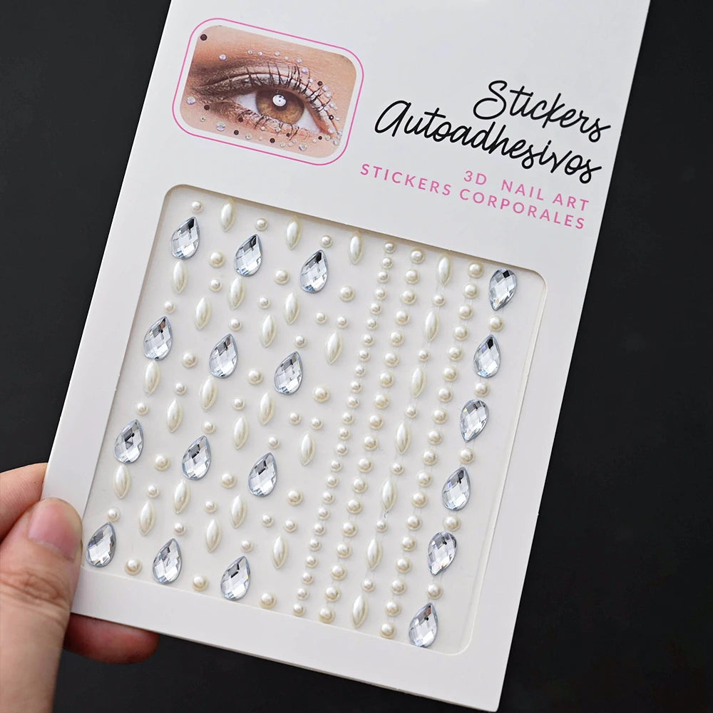 5D Face Diamond Gem Stickers - Colorful Rhinestone Body Makeup Tattoo for Festival, Nail Art & DIY Bling Style