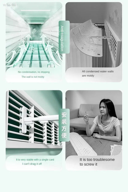 Central AC Air Conditioner Outlet Baffle – Universal Duct Windshield Deflector, Anti-Direct Blowing Grille