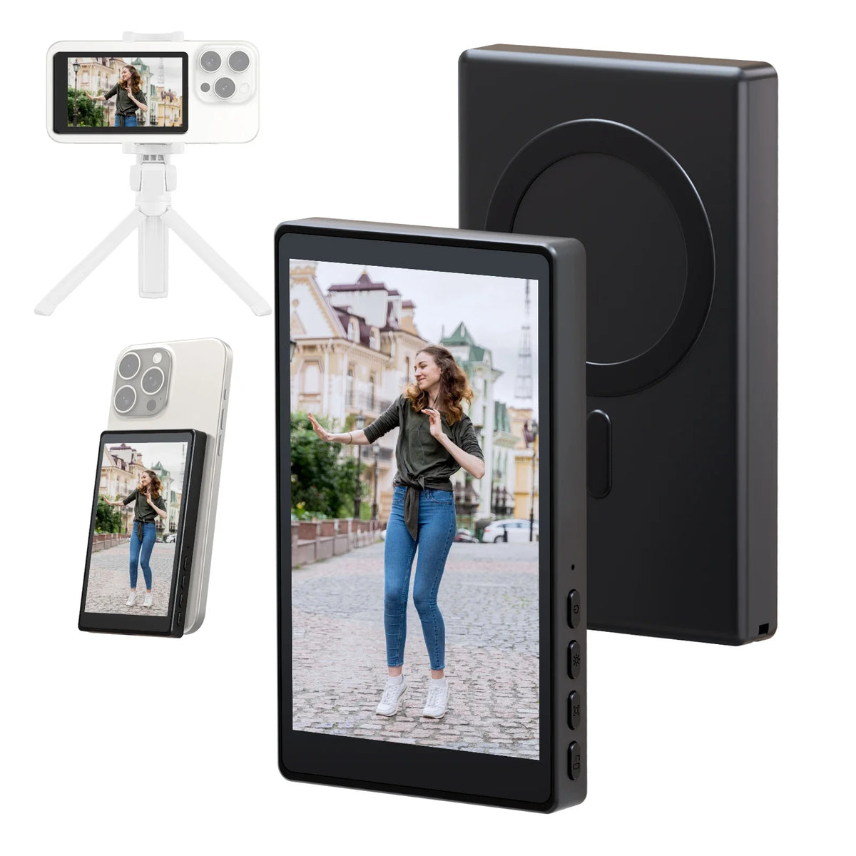 Wireless Magnetic Selfie Monitor Screen - Smartphone Vlog, Live Stream & Video Recording Tool