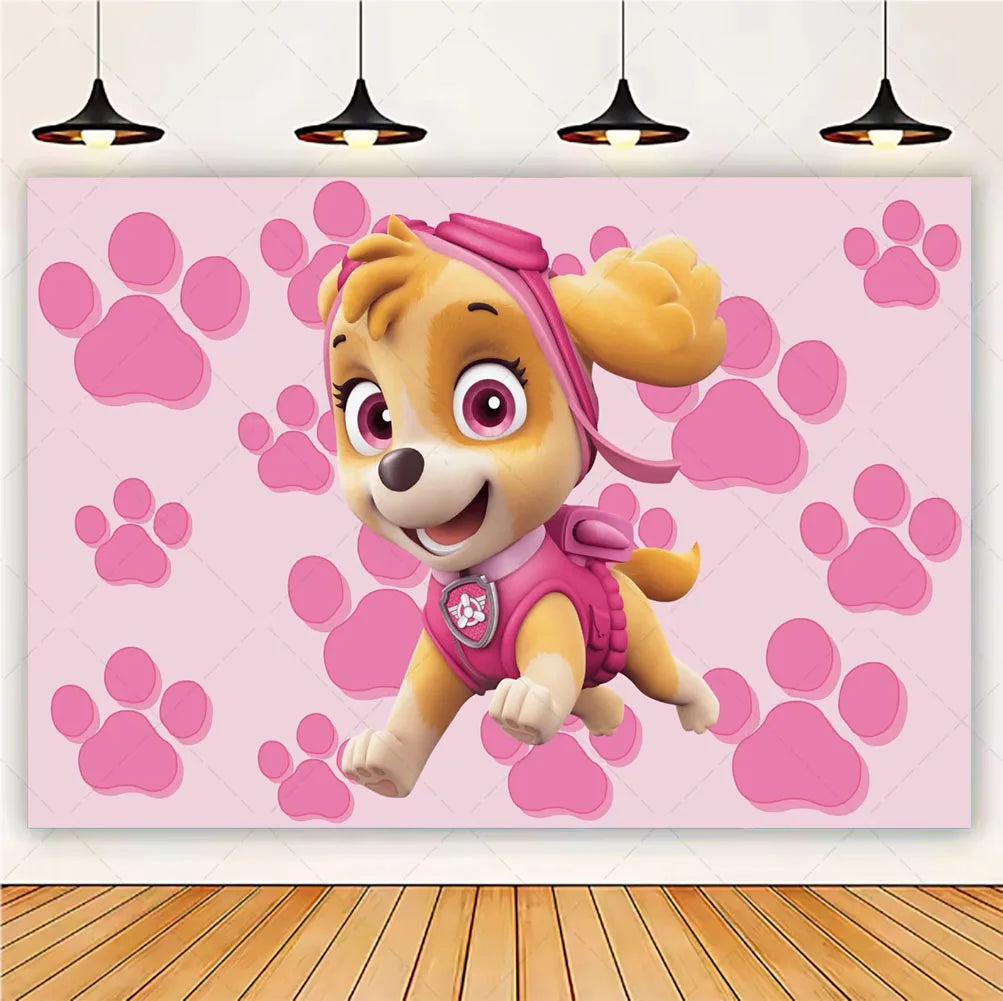 PAW Patrol Skye Pink Birthday Party Decorations Set – Foil Balloon Backdrop, Disposable Tableware & Baby Shower Supplies for Girls Kids Gifts