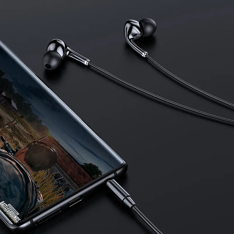 Awei Wired In-Ear Headphones – Bass Stereo Earbuds with Mic, In-Line Control for Phones & Sports